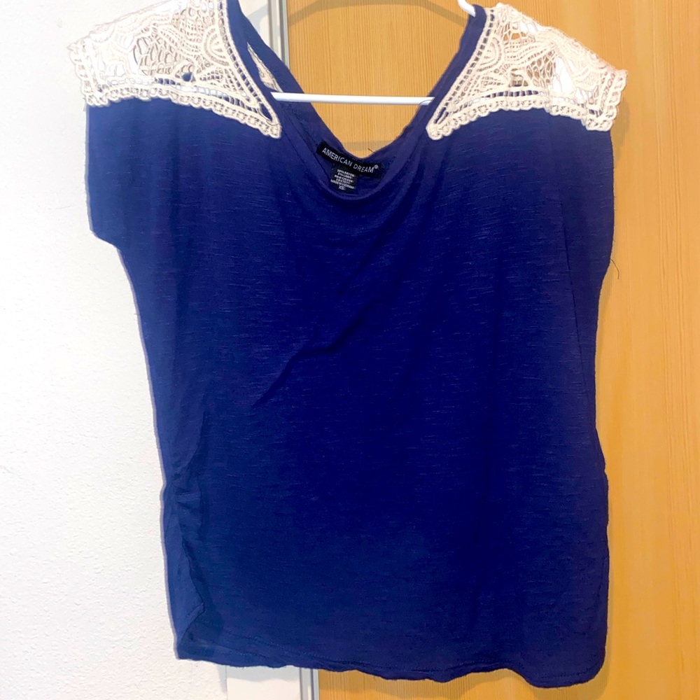 Navy blue and lace top